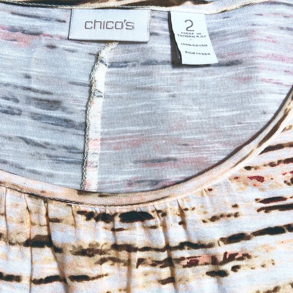 EUC Chico's Cute Striped Top Size L Chico’s Size 2 - Picture 3 of 4